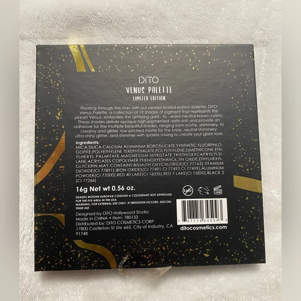 Dito Cosmetics Venus Palette Limited Edition 12 Shade Palette